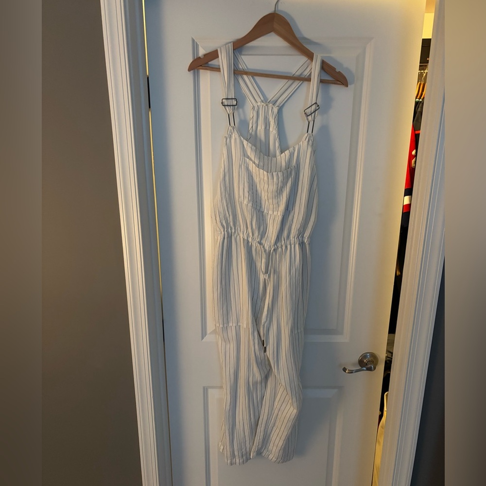 Striped White Jumpsuit